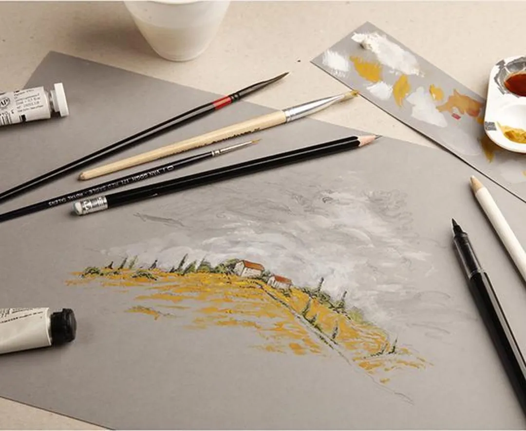 Karton - Mixed Media Blok - Grijs - A4 - 250 grams - ClaireFontaine - 30 vellen