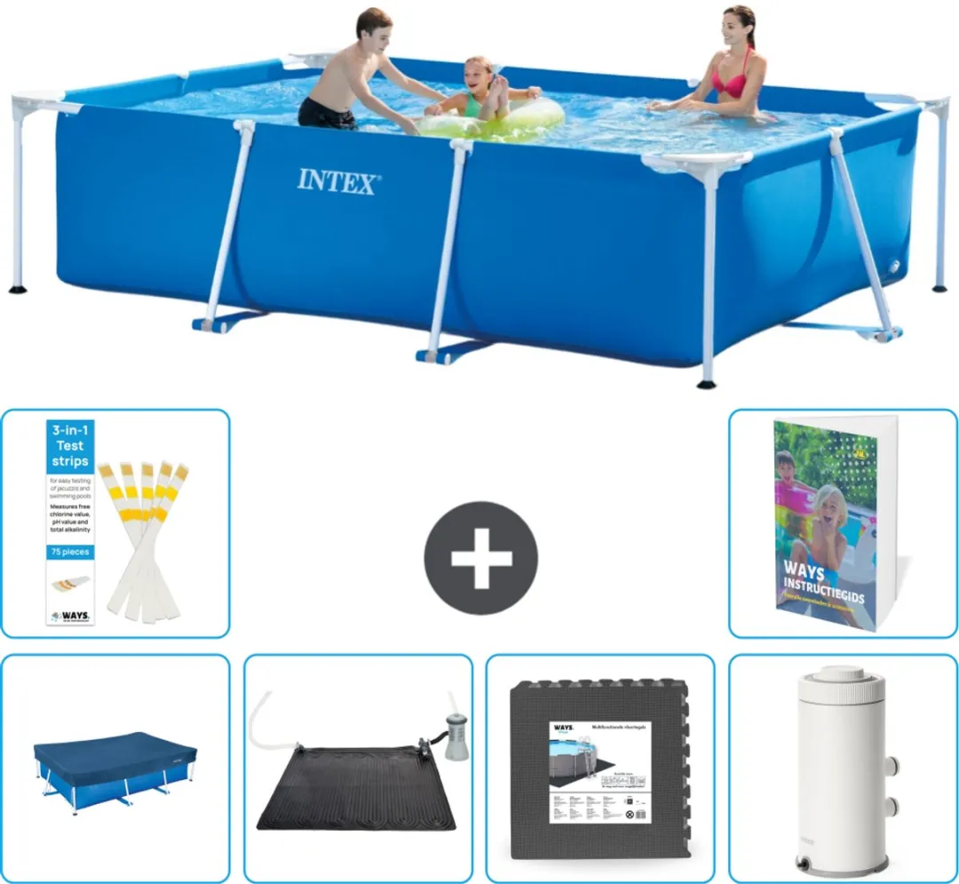 Intex Frame Zwembad 300x200x75cm - Blauw - 7-delig