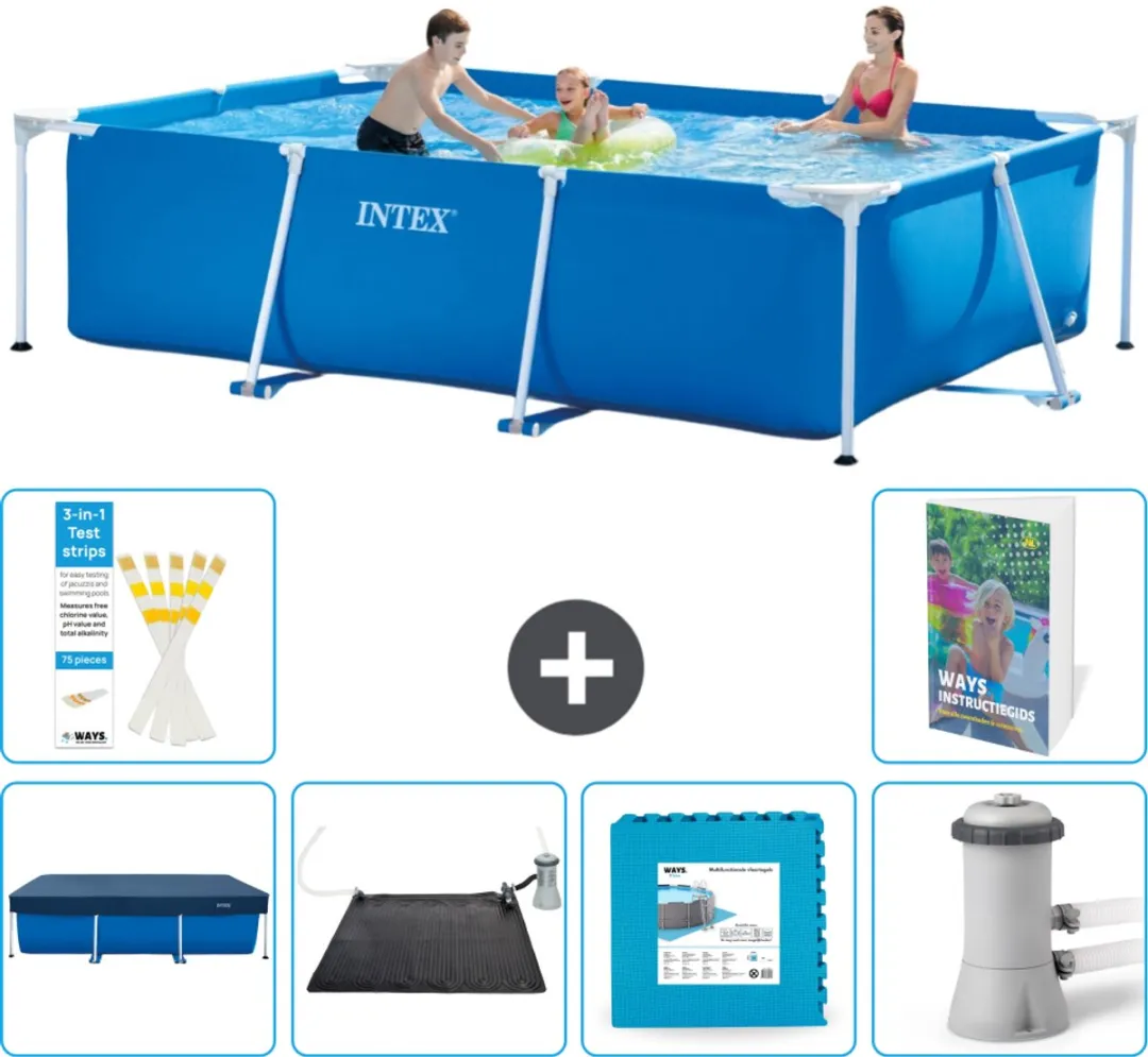 Intex Frame Zwembad 300x200x75cm - Blauw - 7-delig
