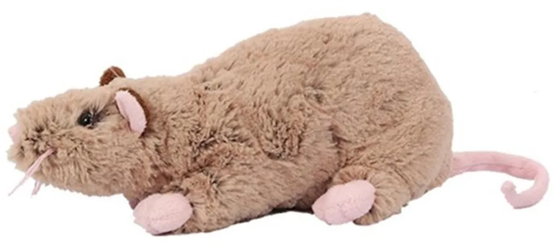 PIA Pluche Rat Knuffel - 3x - Bruin - 22cm
