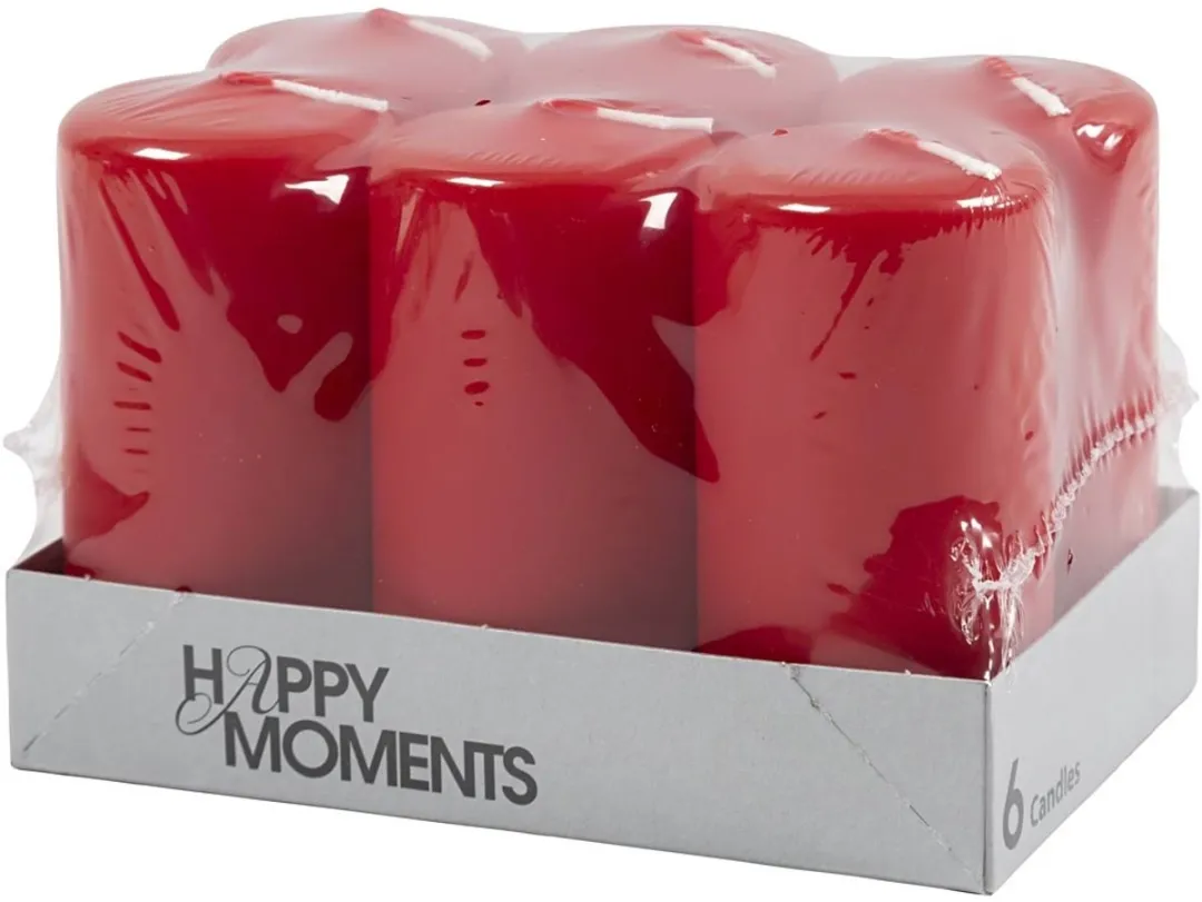 Creativ Company Kaars 10cm Rood - 6 Stuks
