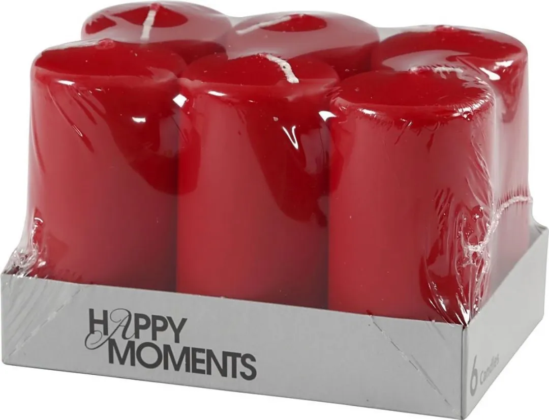 Creativ Company Kaars 10cm Rood - 6 Stuks
