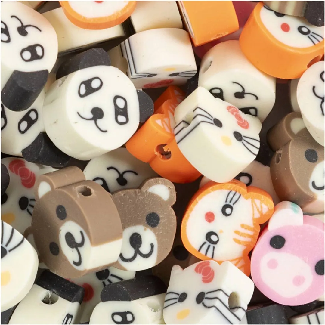 Creativ Company Klei Kralen Dieren 10mm - 60 Stuks Multicolor