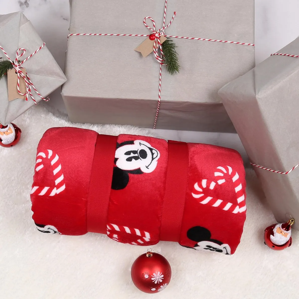 Disney Mickey Mouse Kerstdeken 120x150cm - Rood