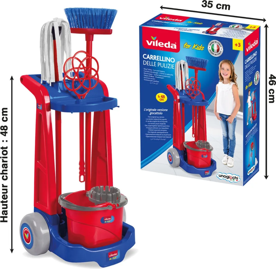 Vileda Kinder Schoonmaak Trolley - Multicolor - afbeelding 2 van 6