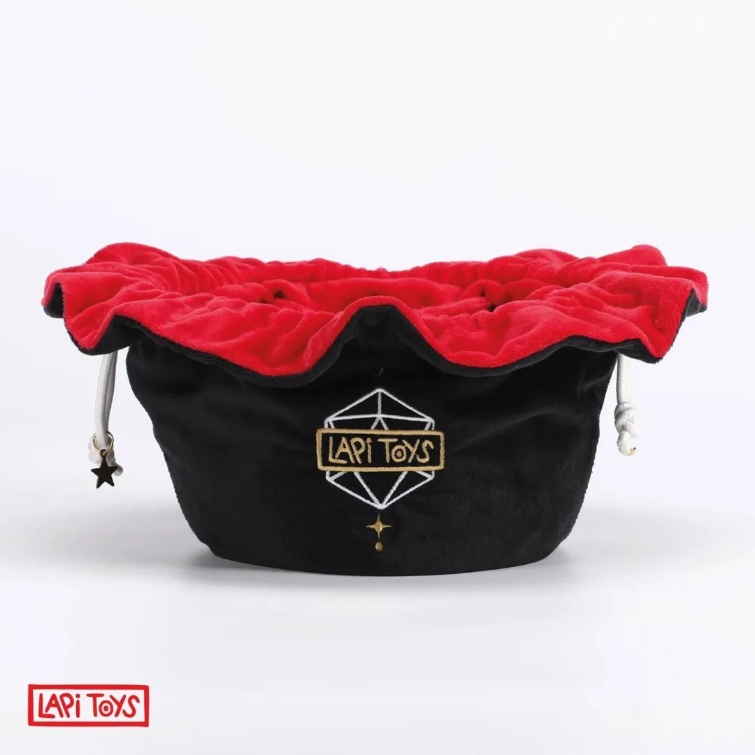 Lapi Toys DnD Dobbelstenen Fluweel Zak - Zwart/Rood