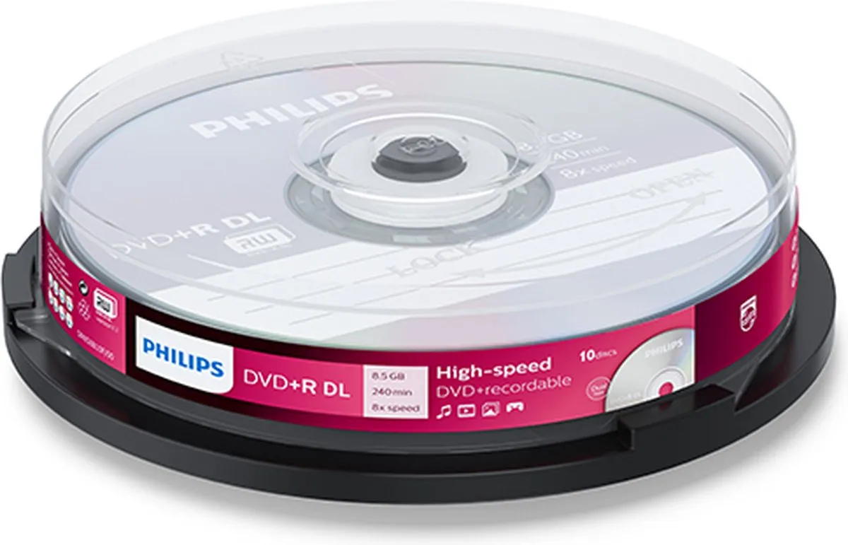 Philips DVD+R Double Layer 8.5GB - 10 Stuks