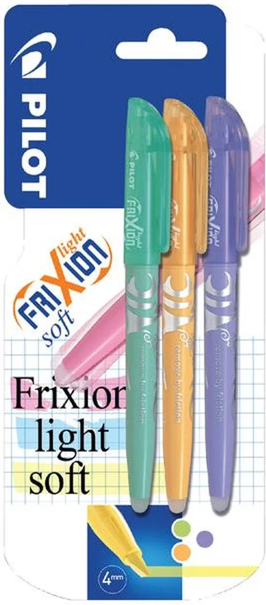 Pilot Frixion Soft Pastel Markeerstiften - 3 Stuks