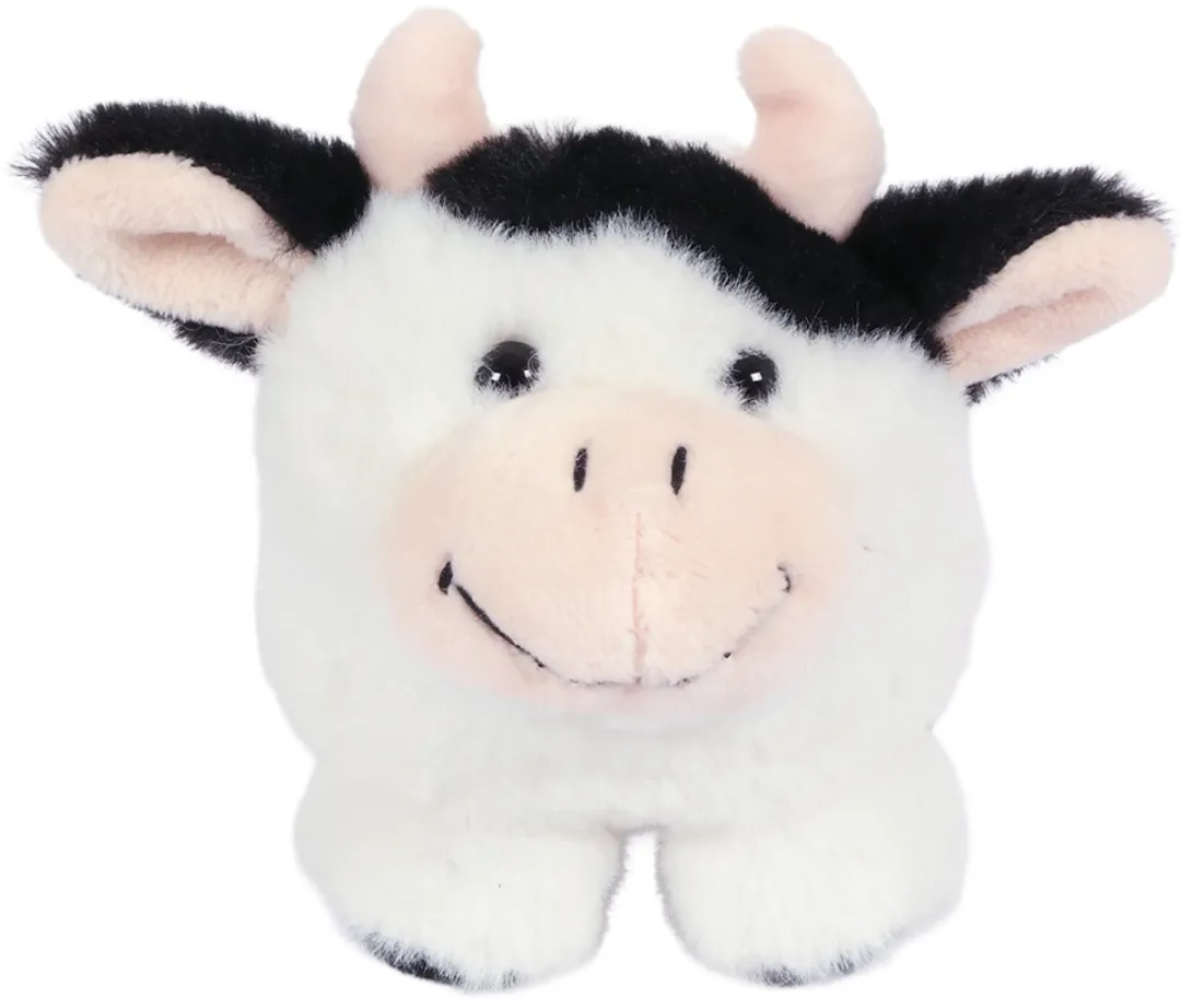 PIA Soft Toys Pluche Koe 15cm - Wit/Zwart
