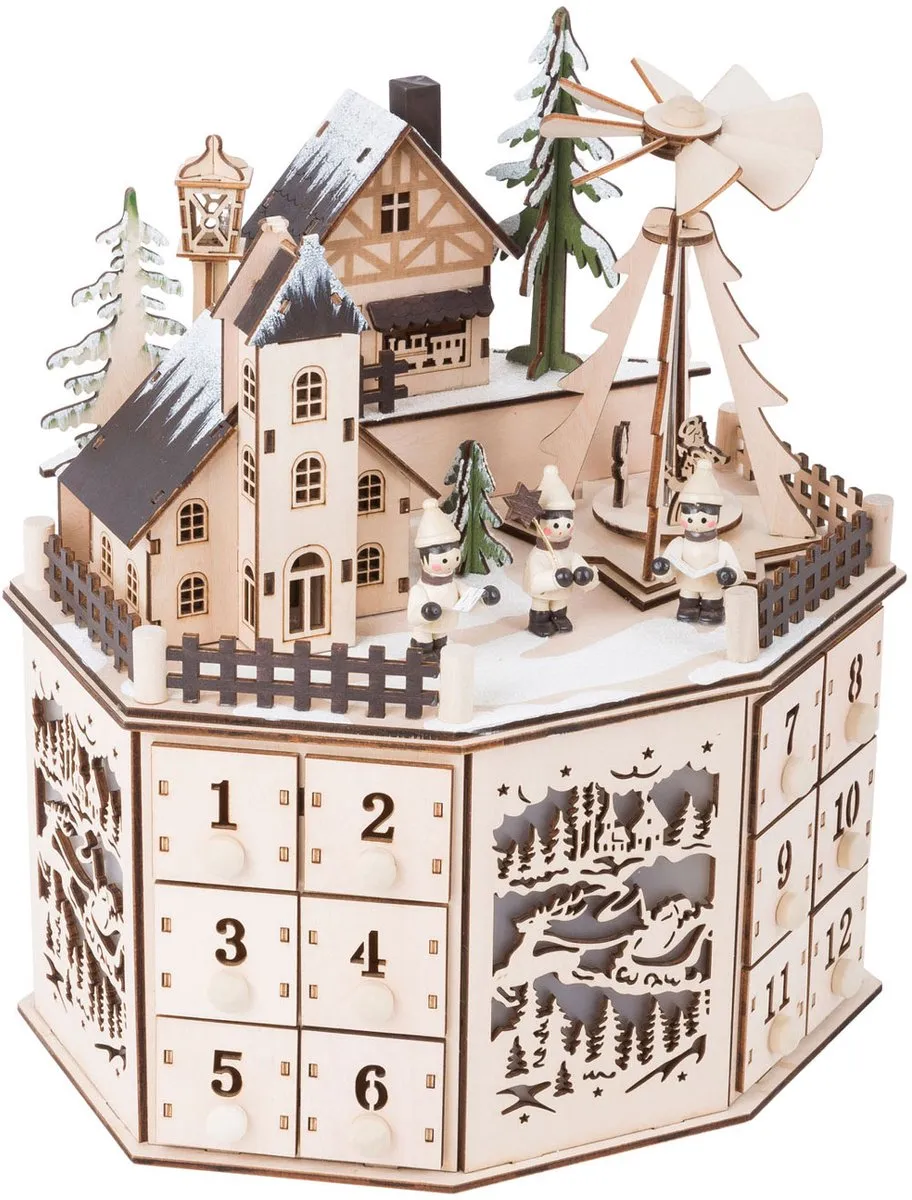 Small Foot Houten Adventskalender Kerst Landschap - Blank