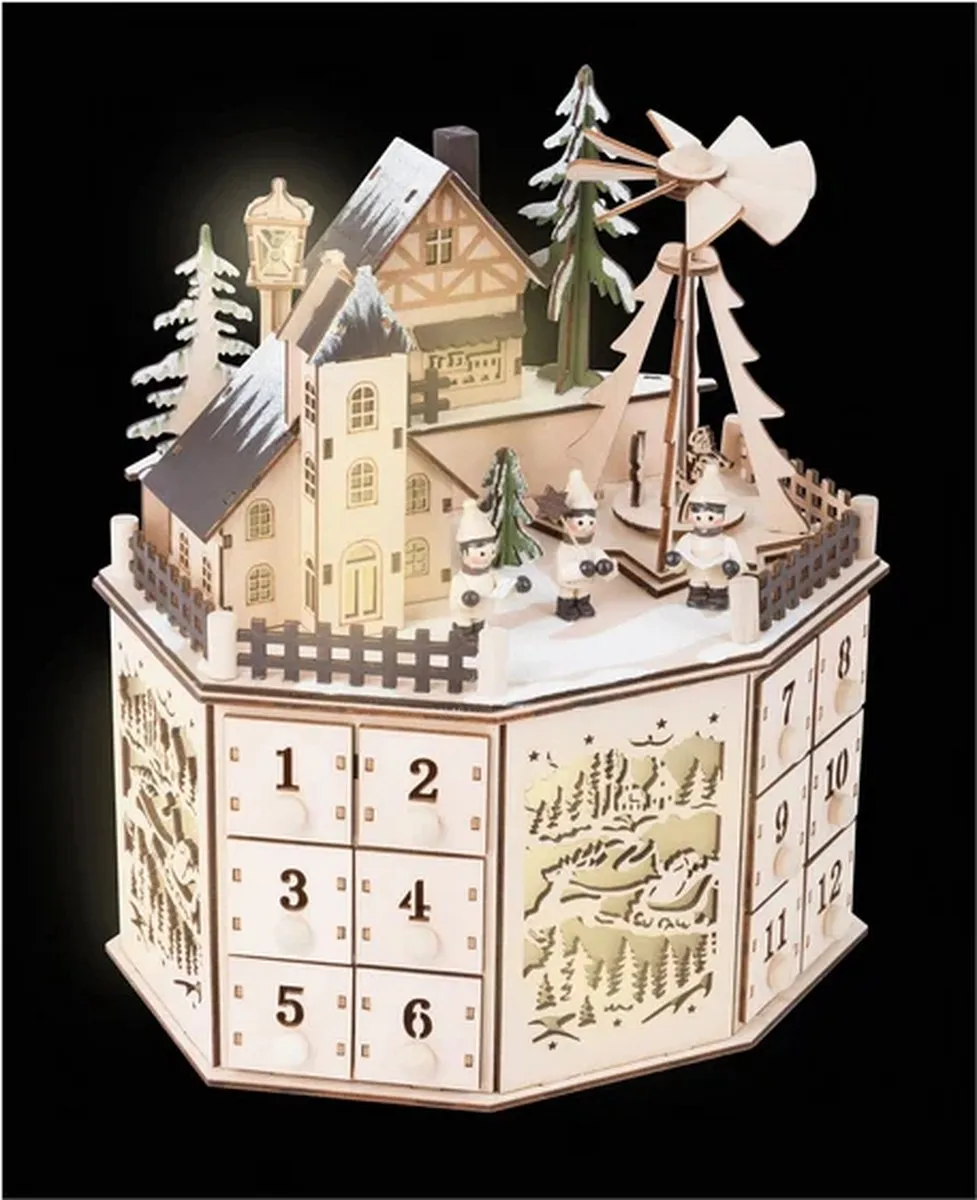Small Foot Houten Adventskalender Kerst Landschap - Blank