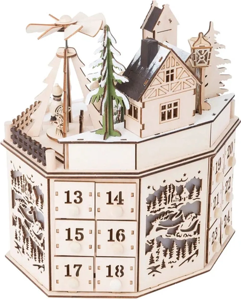 Small Foot Houten Adventskalender Kerst Landschap - Blank