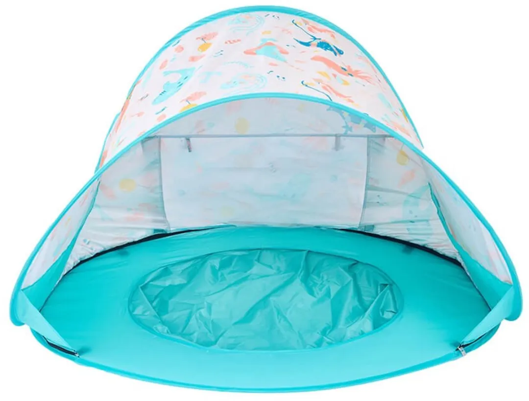 Eurekakids Pool Tent Pop-up Kinderzwembad - UV-bescherming Turquoise/Wit