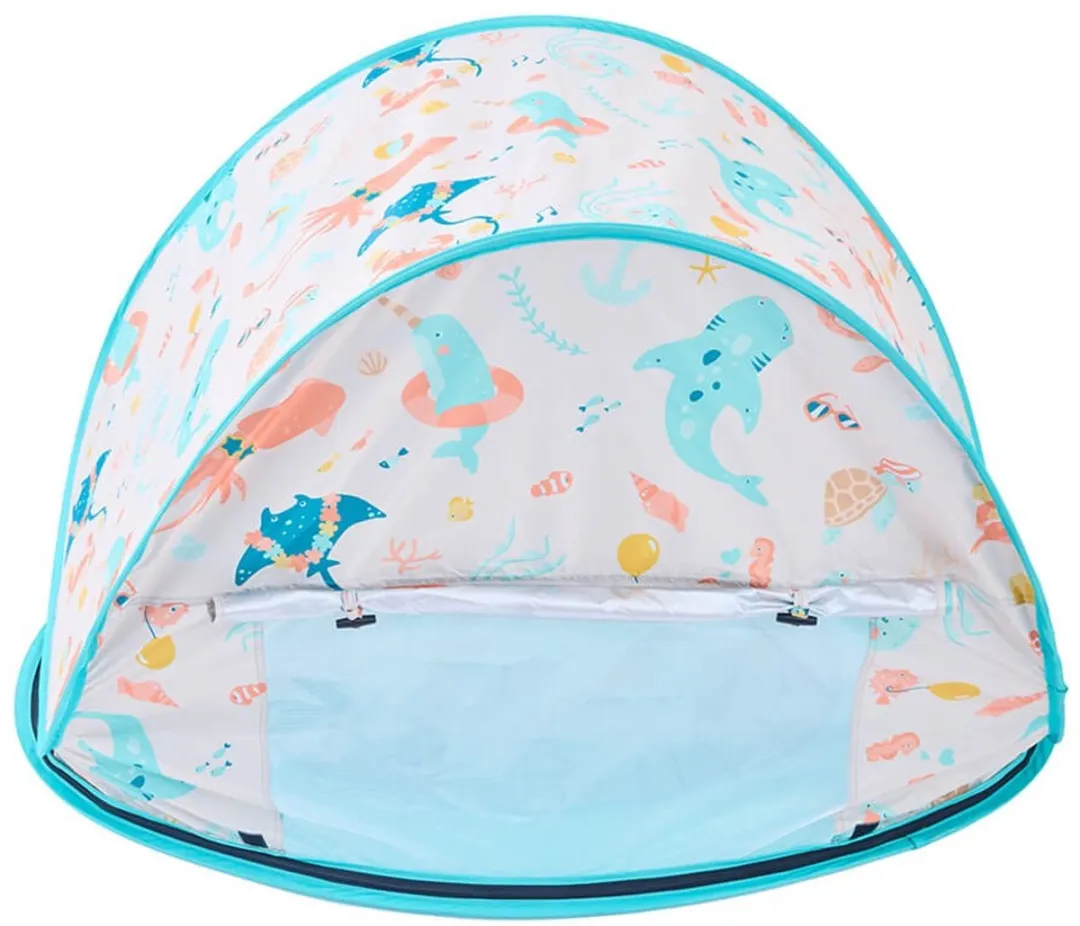 Eurekakids Pool Tent Pop-up Kinderzwembad - UV-bescherming Turquoise/Wit