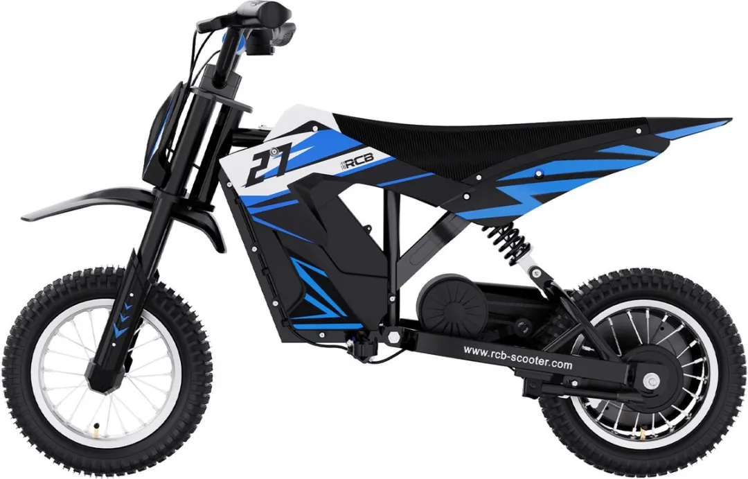 RCB R9X Elektrische Kinder Crossmotor 36V - Blauw/Zwart