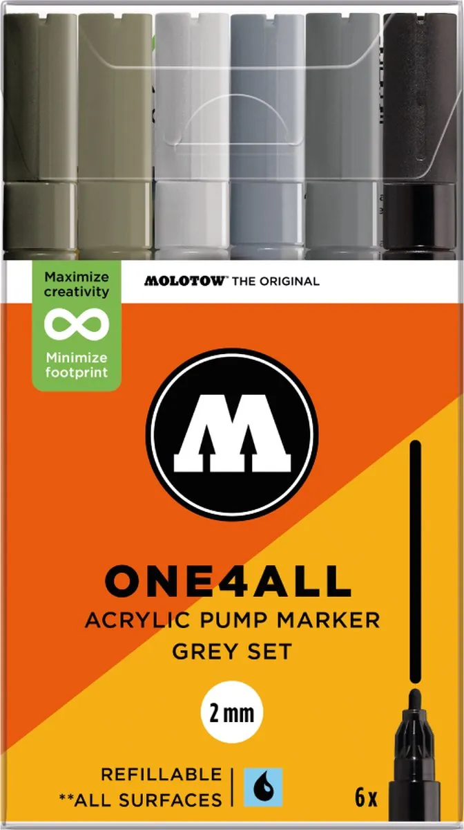 Molotow ONE4ALL Acrylstiften Set 6 Stuks