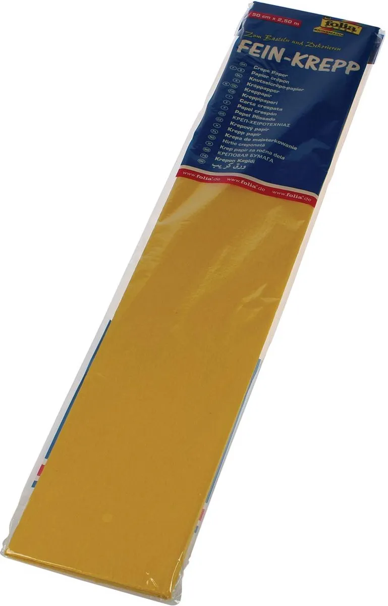 Folia Crêpepapier Geel 250x50cm