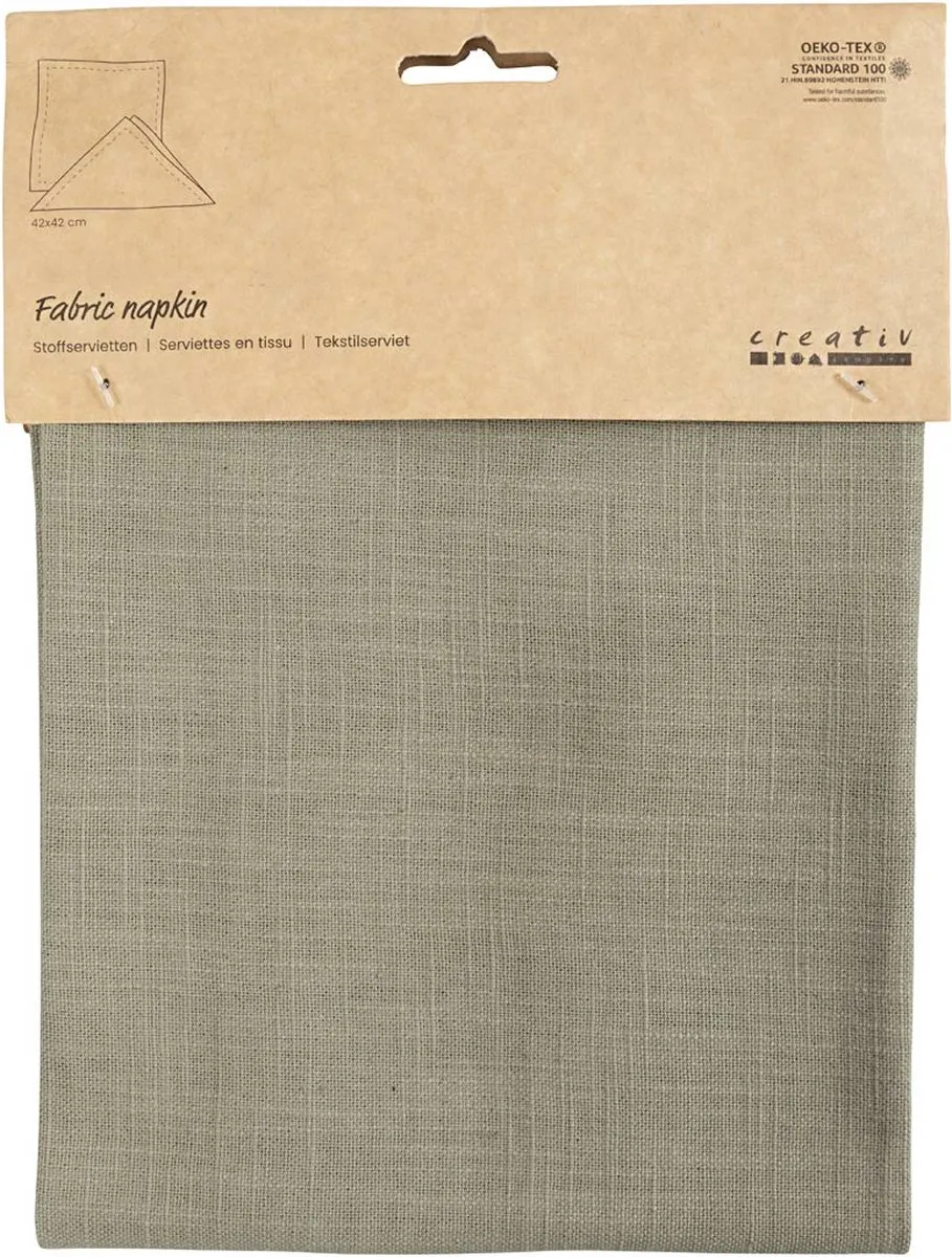 Creativ Company Stoffen Servet 42x42cm - Dusty Groen - 2 Stuks