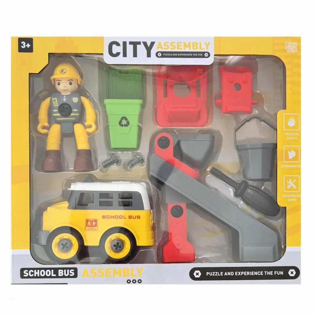 Ruby Toys Schoolbus City Bouwset RT07443Z