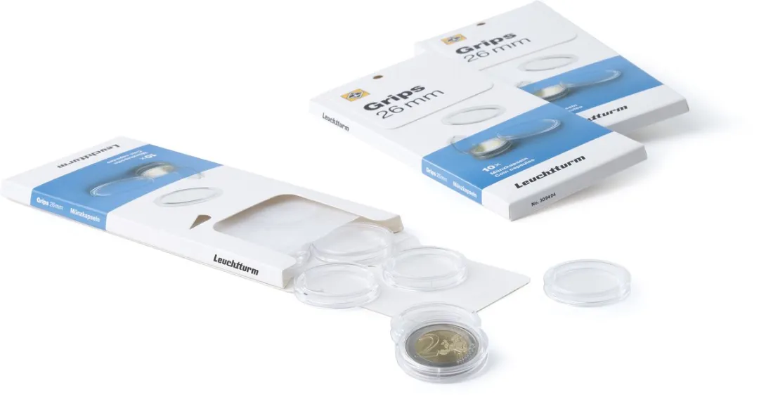 Leuchtturm Muntcapsules Ø24mm - 10 Stuks Glashelder