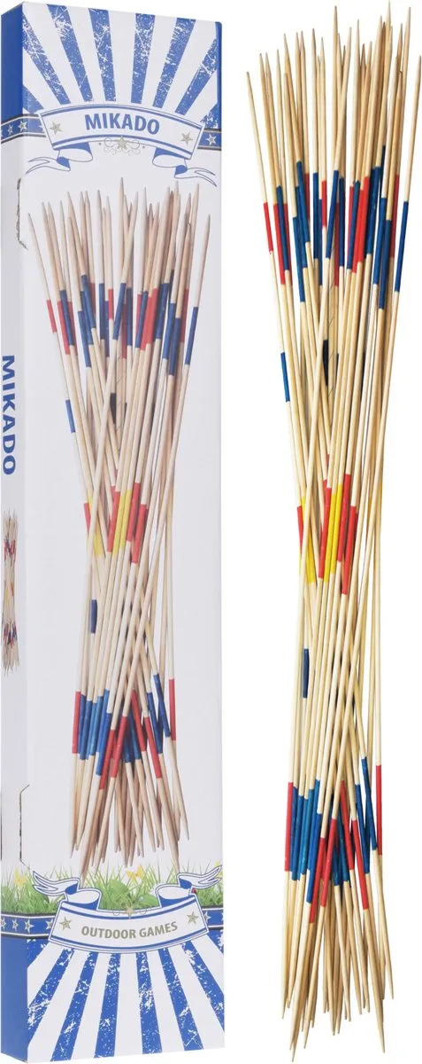Mikado XXL houten spel 31 stokken multicolor educatief speelgoed.