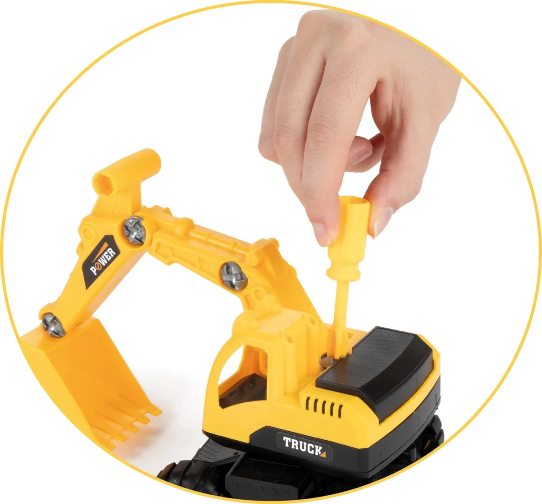Toi-Toys Bouwvoertuigen Kiepwagen & Bulldozer 27x29,5cm Geel - MPN 20585A