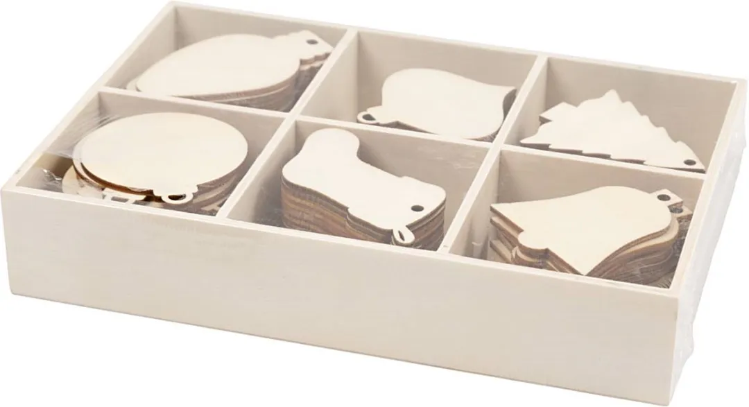 Creativ Company Houten Kerstornamenten 90 Stuks - Multicolor