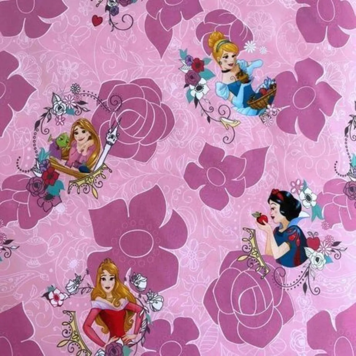 Disney Princess Dekbedovertrek Eenpersoons 140x200cm - Roze