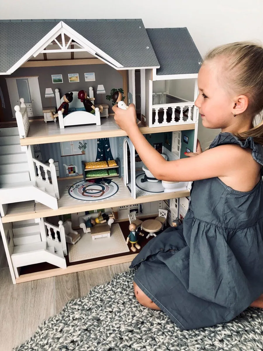 Small Foot Urban Villa Houten Poppenhuis - 13-delig Wit