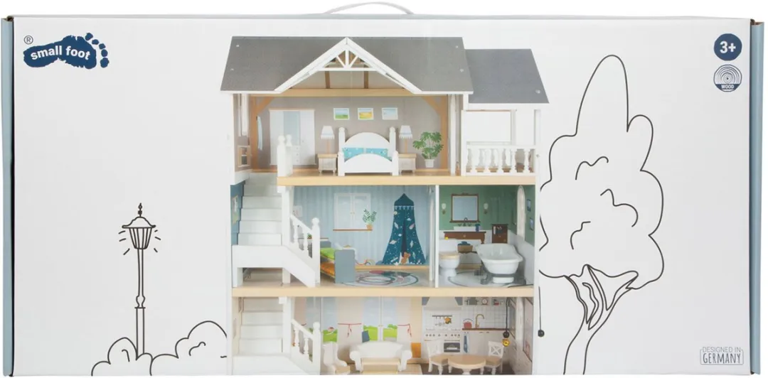Small Foot Urban Villa Houten Poppenhuis - 13-delig Wit