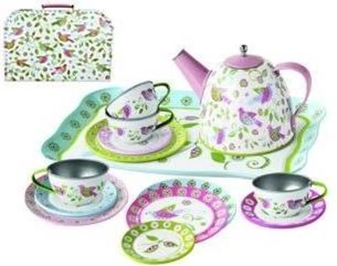 Simply for Kids Tinnen Theeservies Birds