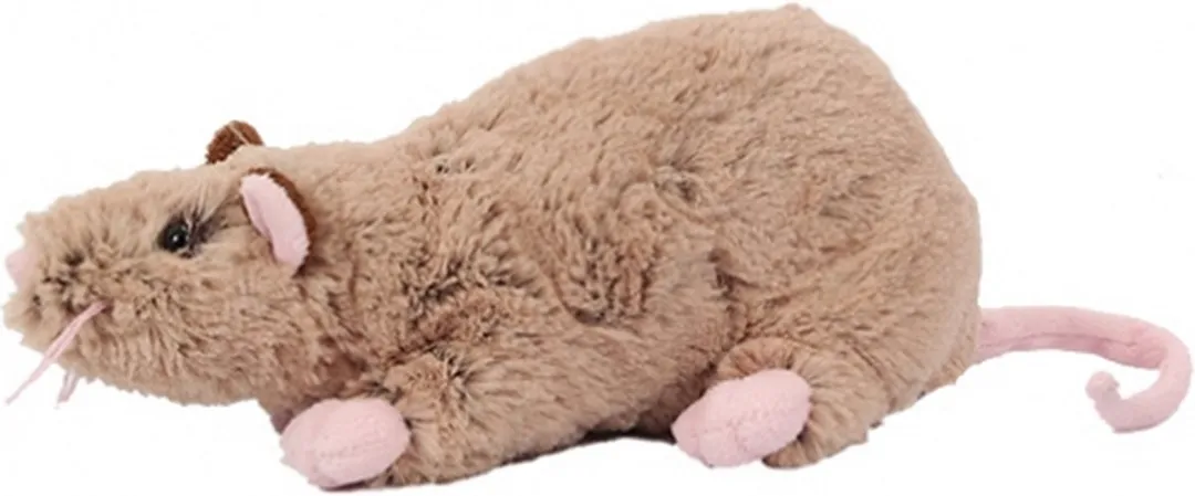 PIA Pluche Rat Knuffel - 2 Stuks - Bruin - 22 cm