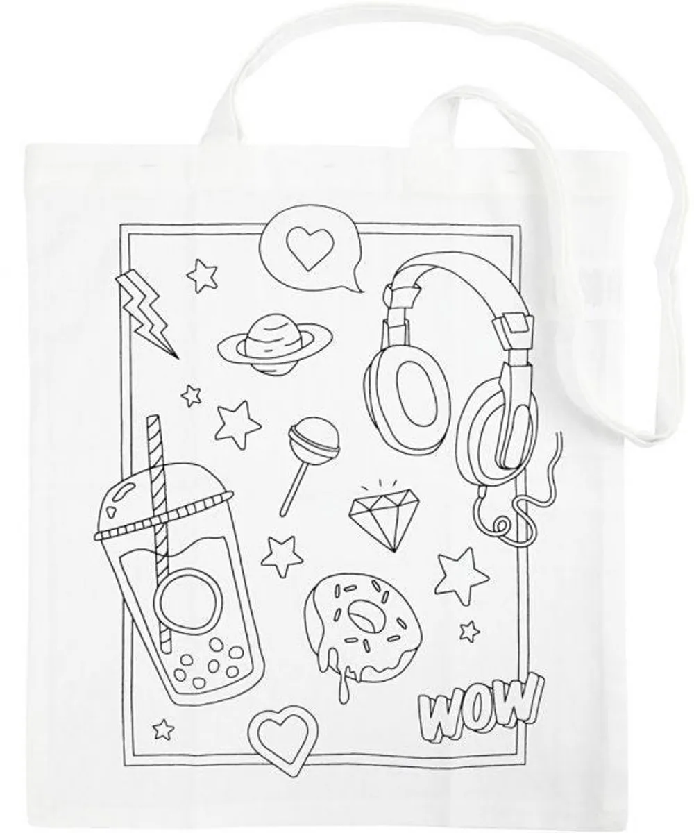 Creativ Company Katoenen Boodschappentas Wow 38x42cm