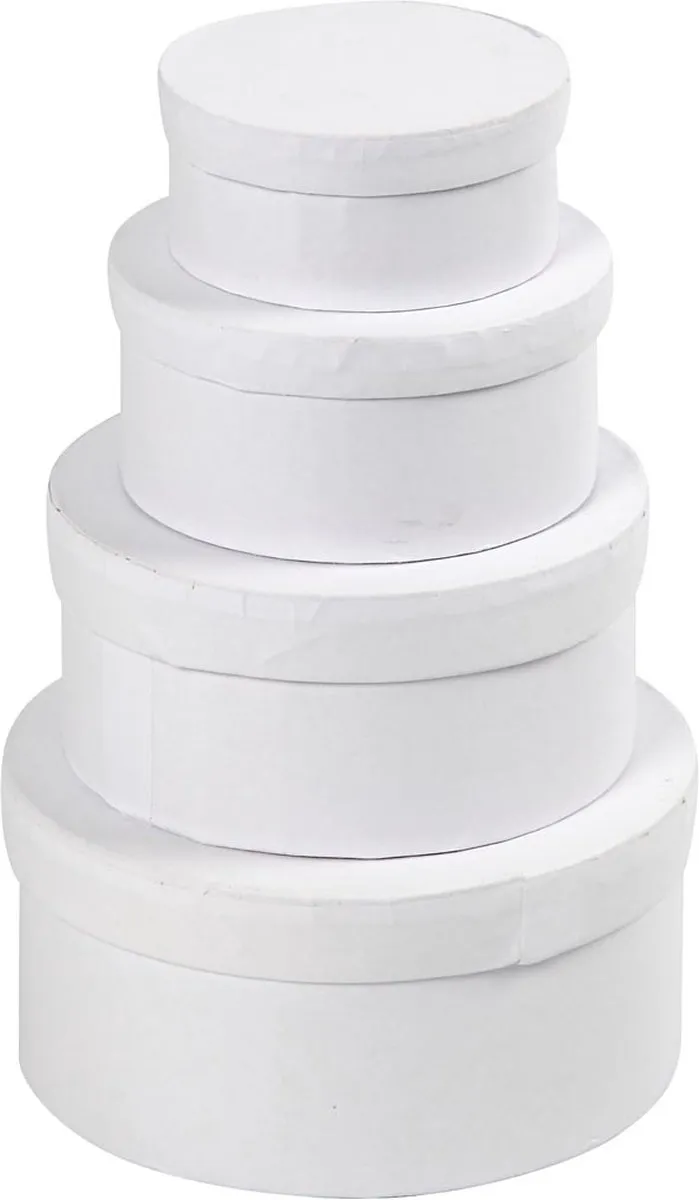 Creativ Company Ronde Dozen Set 4 Stuks - Wit