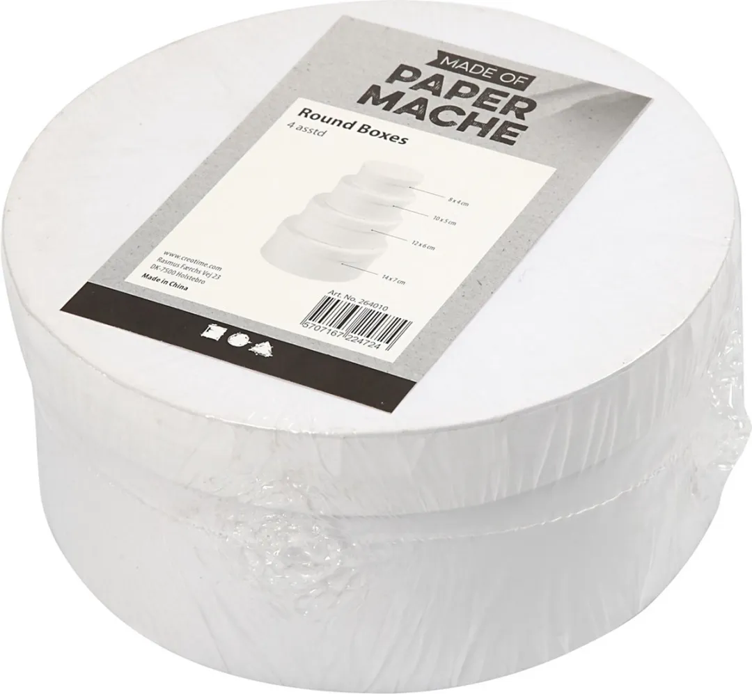 Creativ Company Ronde Dozen Set 4 Stuks - Wit