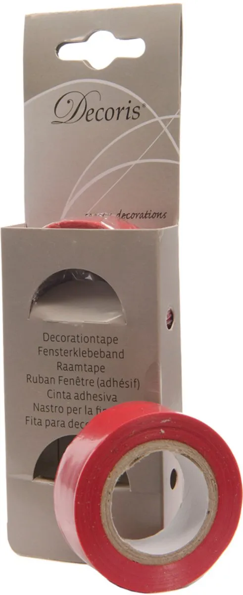 Decoris Rood Raamtape 2x10m - 2 Rollen