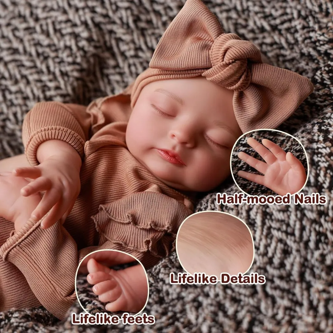 ECTEATOY Reborn Baby Pop Meisje 50cm - Beige