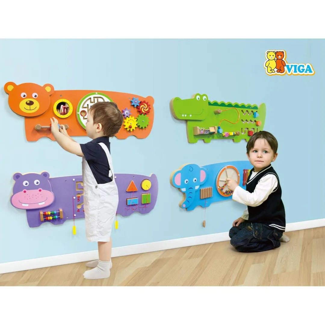Viga Toys Wandspeelbord Krokodil - Groen