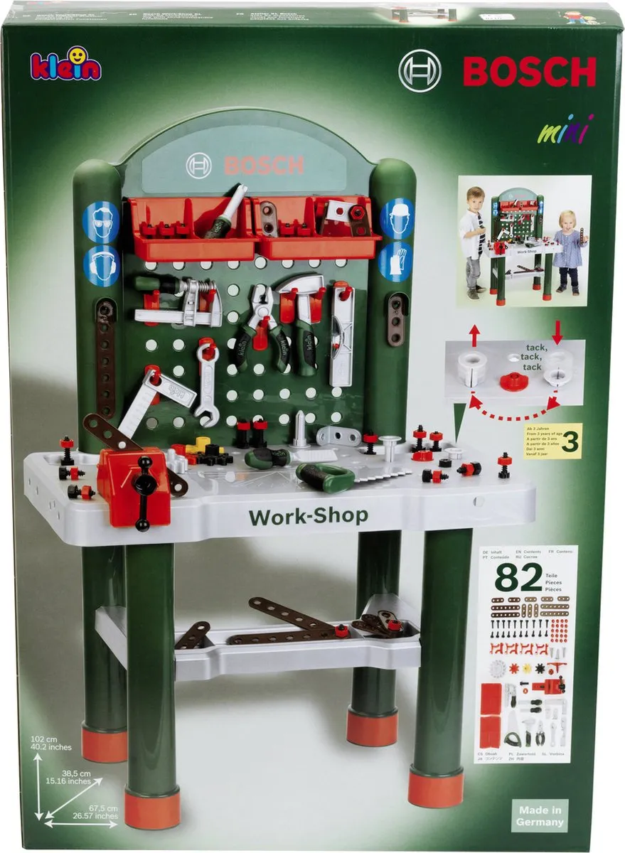 Klein Toys Bosch Werkplaats - 82 Onderdelen Multicolor - afbeelding 6 van 6