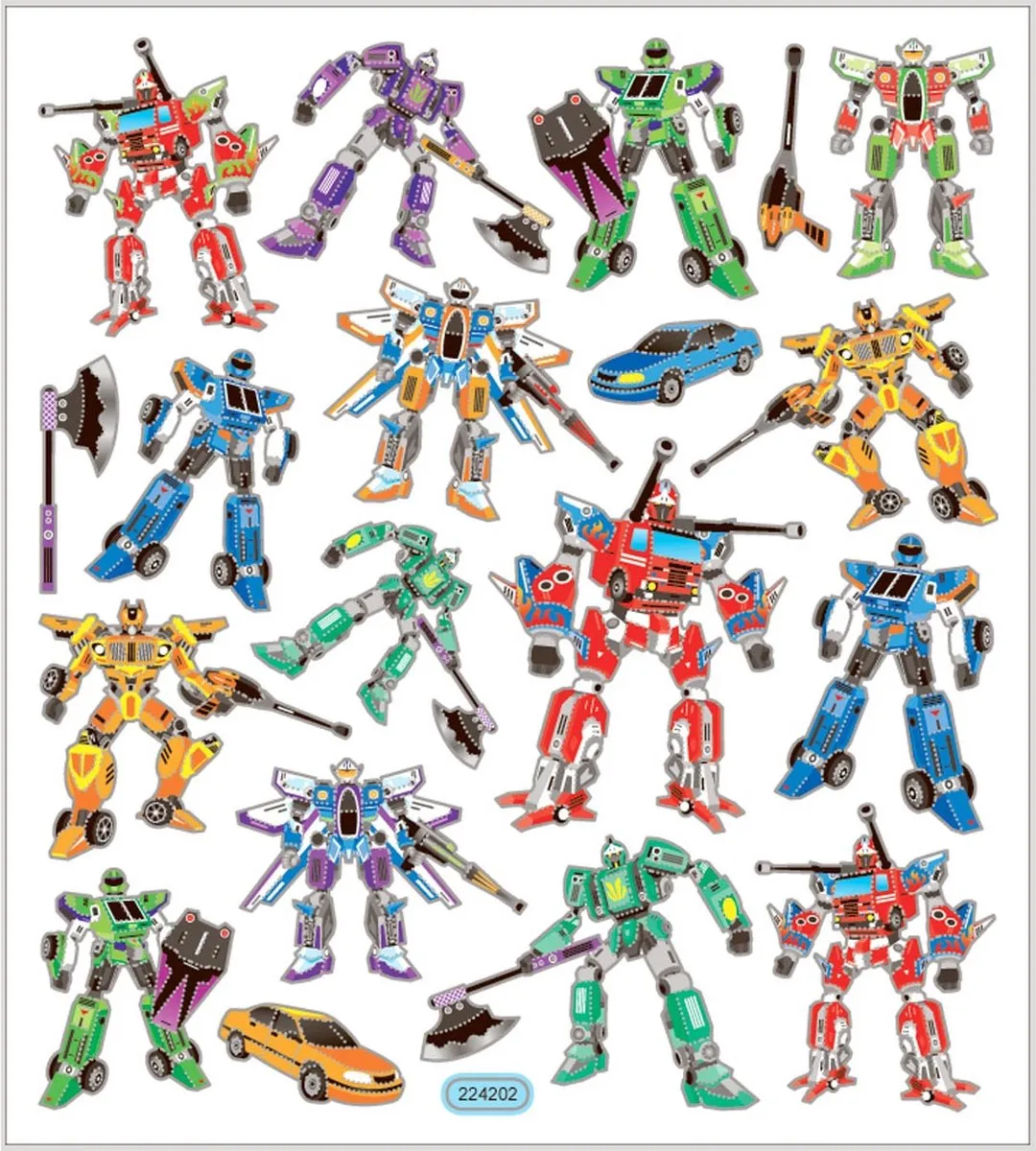 Creativ Company Transformers Stickers - 19 Stuks - Multicolor