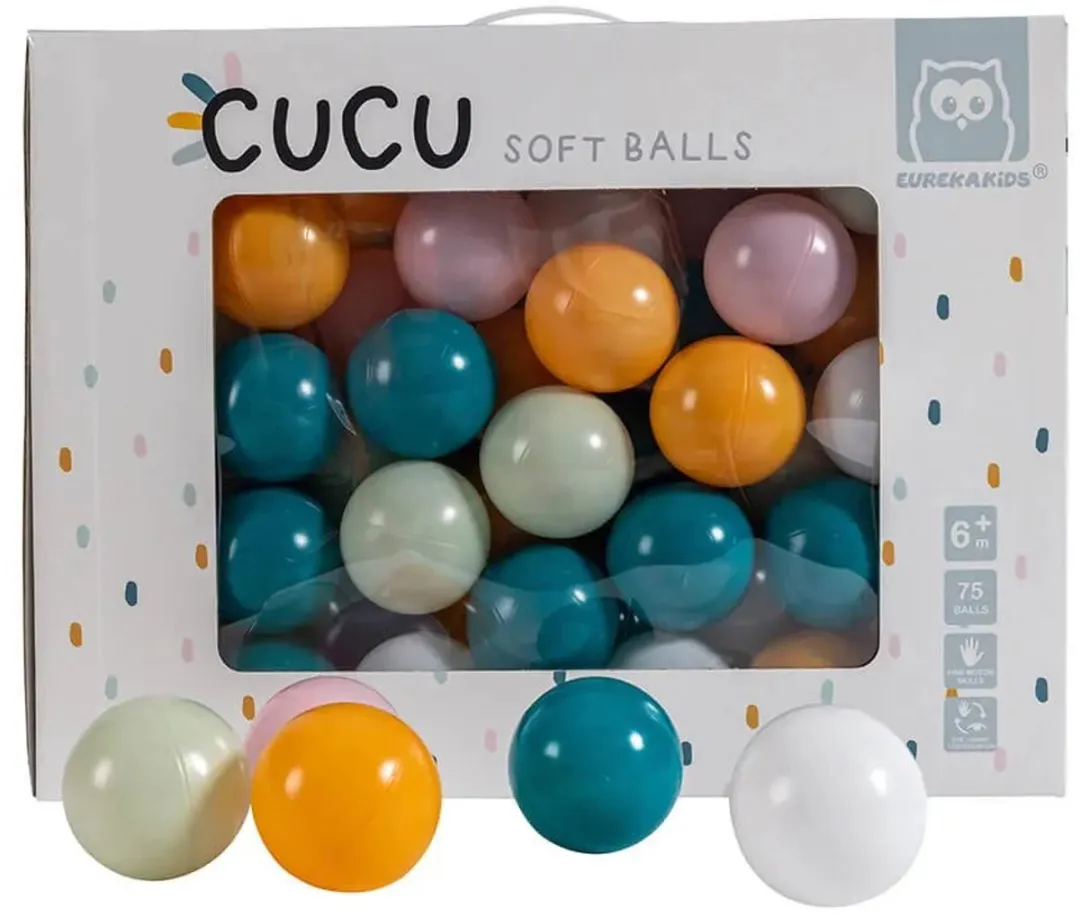 Eurekakids Baby Ballenset 75 Stuks - Pastelkleuren