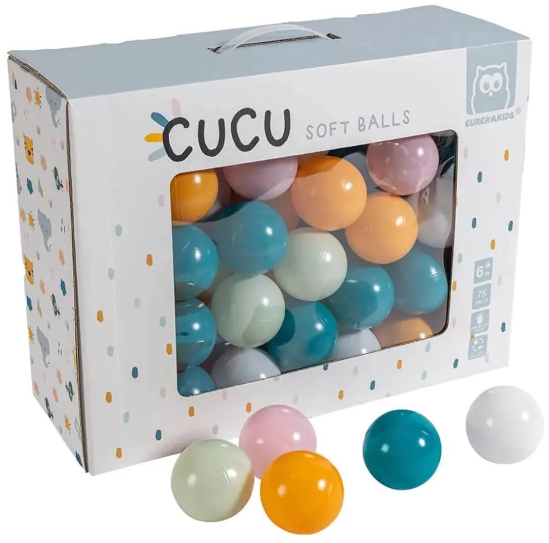 Eurekakids Baby Ballenset 75 Stuks - Pastelkleuren - afbeelding 6 van 6