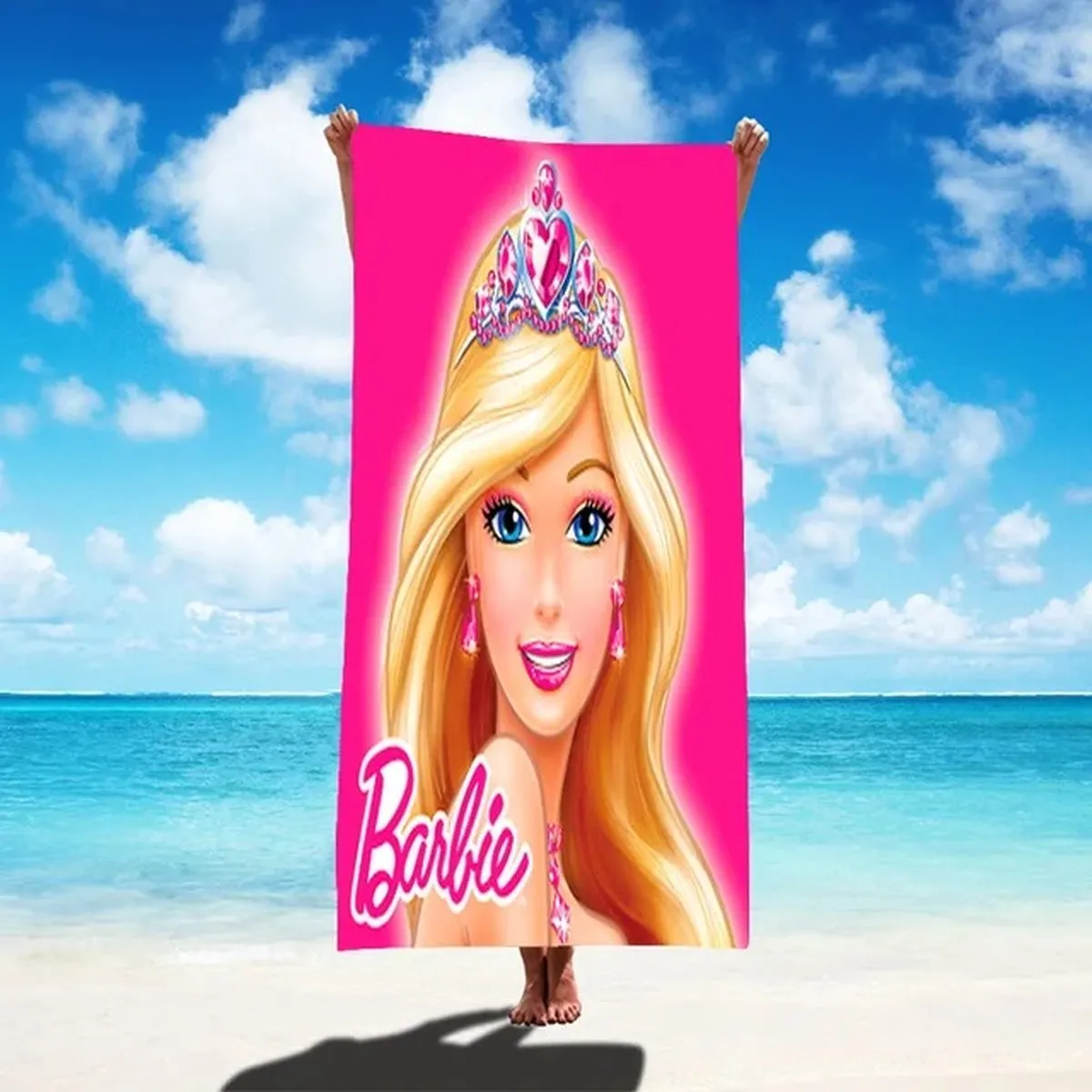 Barbie Strandlaken Roze Microvezel 80x160cm