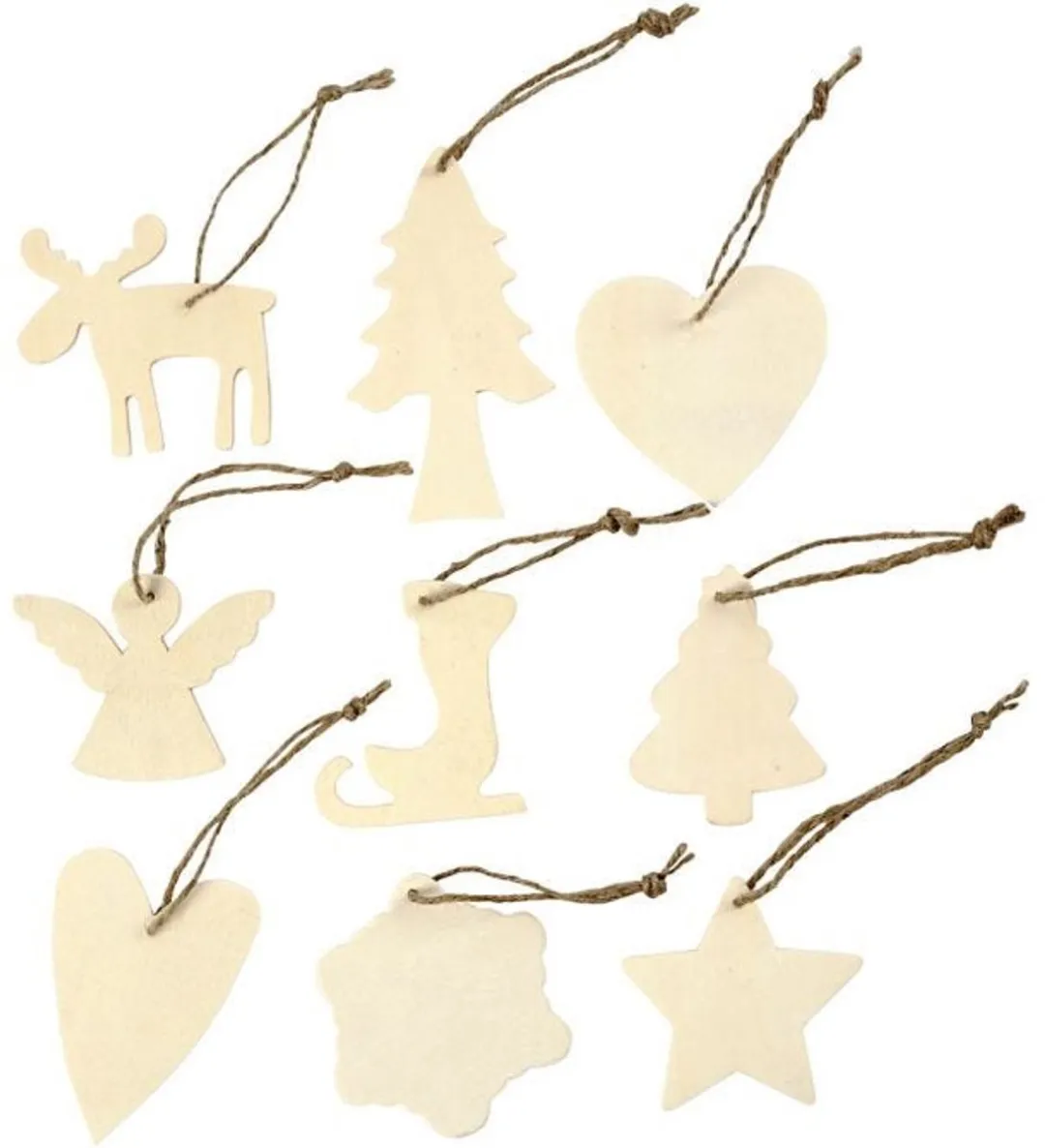 Creativ Company Houten Kerstornamenten Assortiment 7-8cm