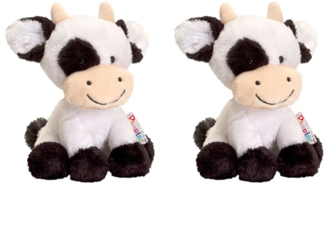 Keel Toys Pluche Koe Knuffels 14cm