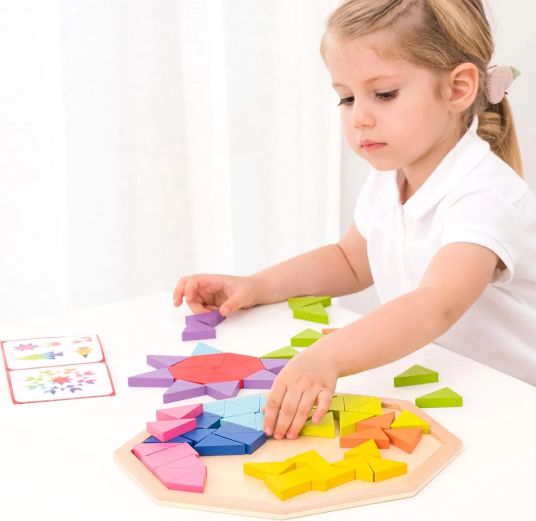 New Classic Toys Houten Geometrische Vormenpuzzel 72 Stukjes - MPN 10515