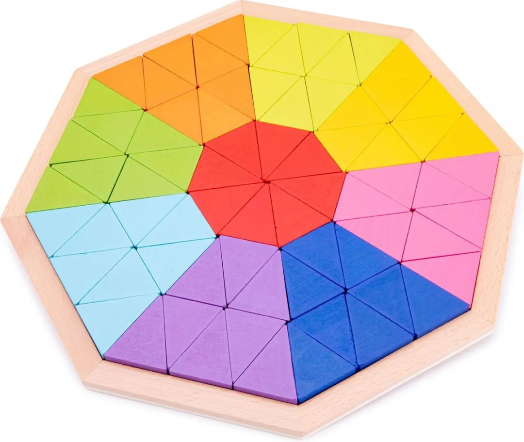 New Classic Toys Houten Geometrische Vormenpuzzel 72 Stukjes - MPN 10515