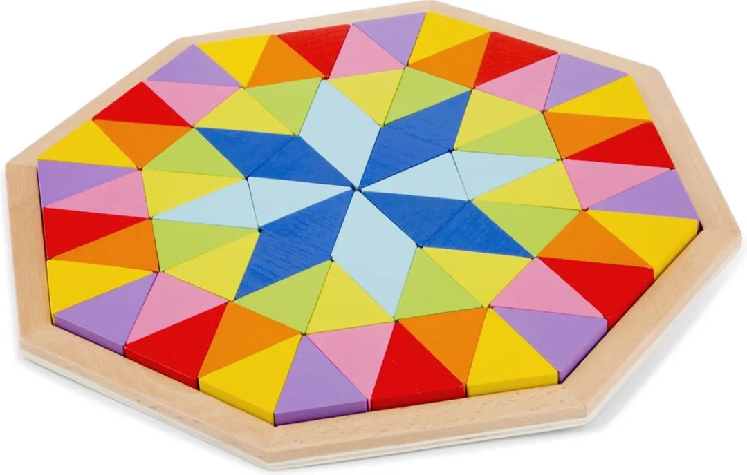 New Classic Toys Houten Geometrische Vormenpuzzel 72 Stukjes - MPN 10515