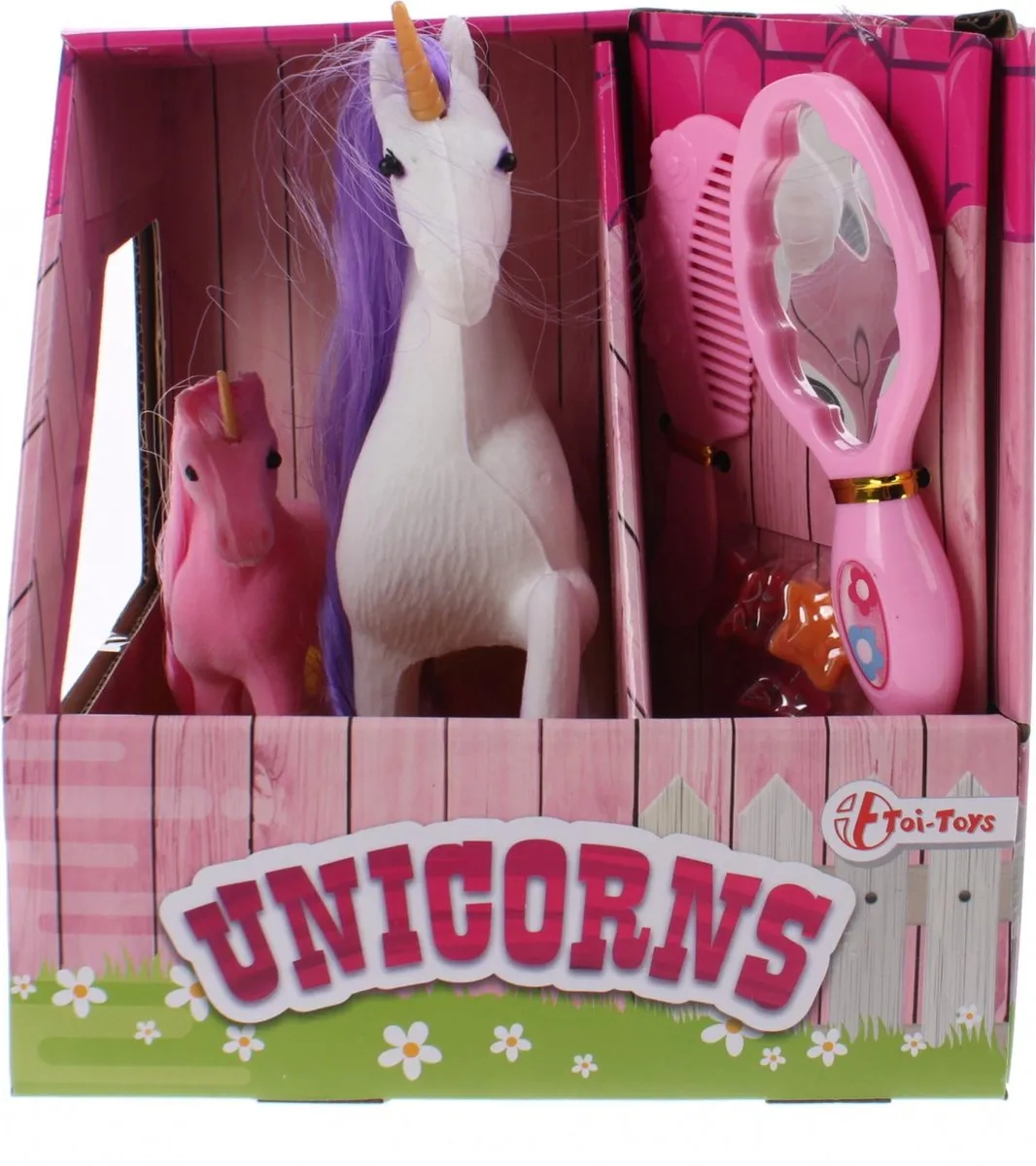Toi-Toys Speelset Unicorn met Veulen - 3-delig - Roze/Wit
