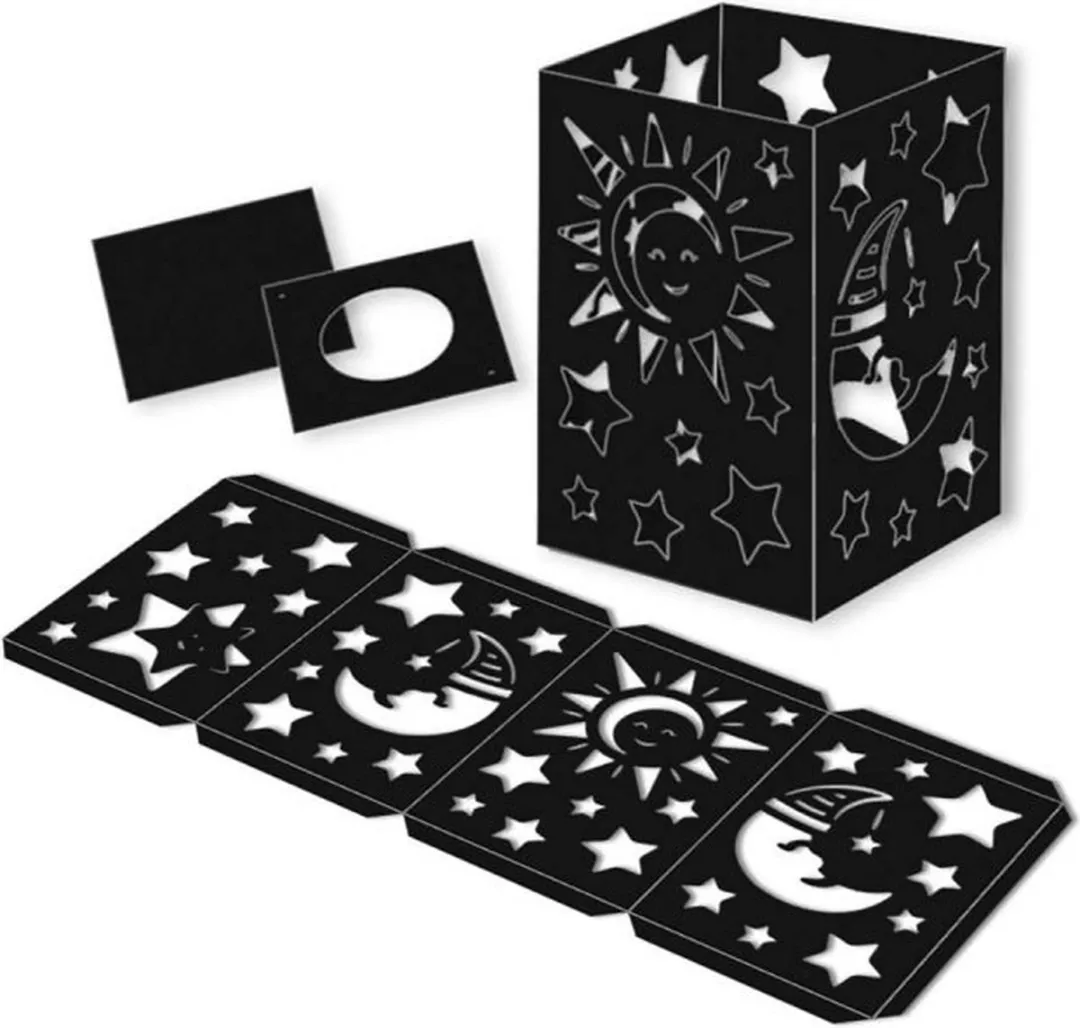 URSUS 2370099, Lampion, Karton, Papier, Zwart, Monochromatisch, Rechthoekig, Jongen/meisje